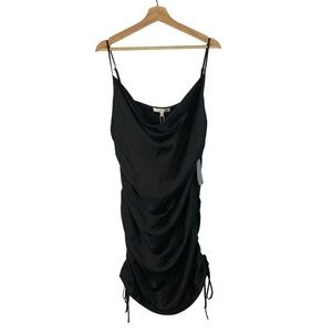 WAYF Black Cinched Side Mini Slip Dress XL